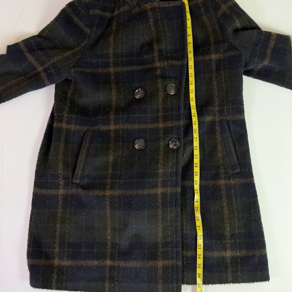 Sam Edelman Plaid Peacoat Womens XXL Double Breasted Dark Academia Preppy Gothic - Picture 6 of 16